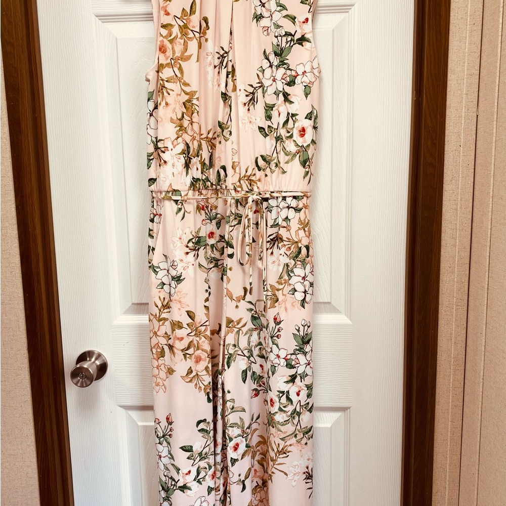 London Times Floral Jumpsuit in Pink and Green Used once